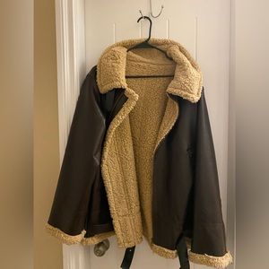 Sherpa leather jacket